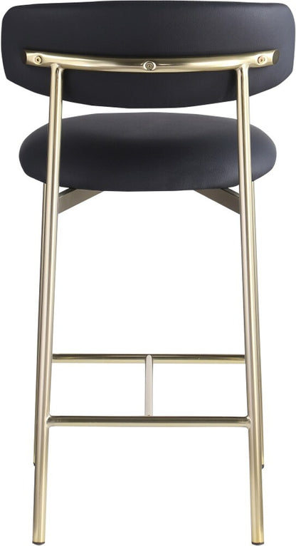 Meridian Furniture - Lupita Black Vegan Leather Counter Stool (Set of 2) - 995Black-C veiw 4