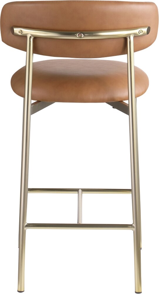 Meridian Furniture - Lupita Cognac Vegan Leather Counter Stool (Set of 2) - 995Cognac-C veiw 4
