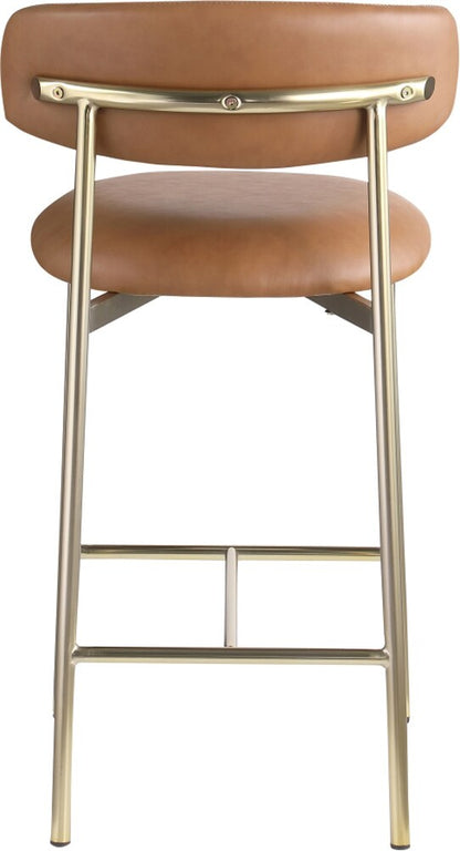 Meridian Furniture - Lupita Cognac Vegan Leather Counter Stool (Set of 2) - 995Cognac-C veiw 4