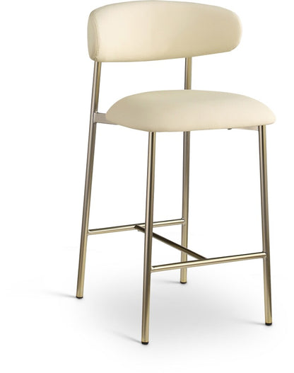 Meridian Furniture - Lupita Cream Vegan Leather Counter Stool (Set of 2) - 995Cream-C veiw 1