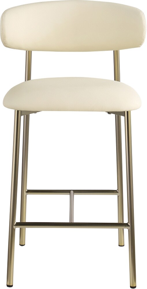 Meridian Furniture - Lupita Cream Vegan Leather Counter Stool (Set of 2) - 995Cream-C veiw 2