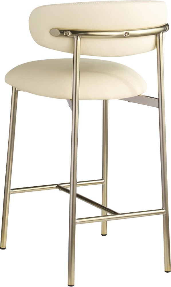 Meridian Furniture - Lupita Cream Vegan Leather Counter Stool (Set of 2) - 995Cream-C veiw 5