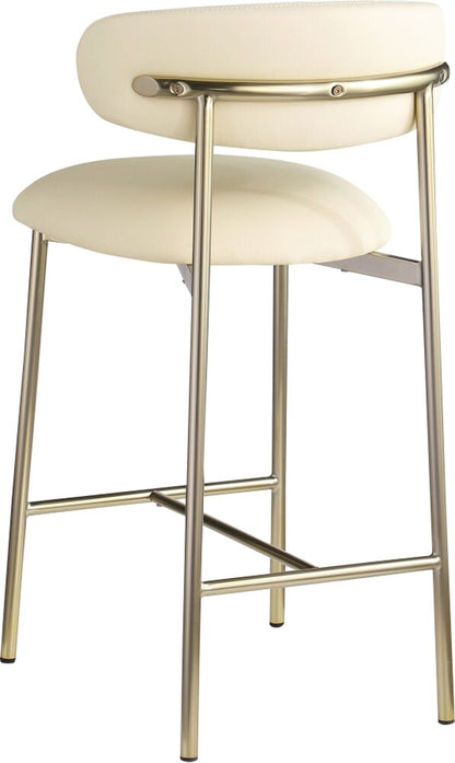 Meridian Furniture - Lupita Cream Vegan Leather Counter Stool (Set of 2) - 995Cream-C veiw 5