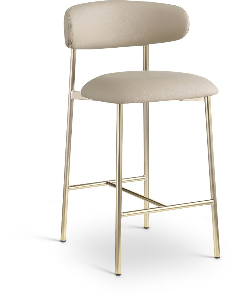 Meridian Furniture - Lupita Taupe Vegan Leather Counter Stool (Set of 2) - 995Taupe-C veiw 1
