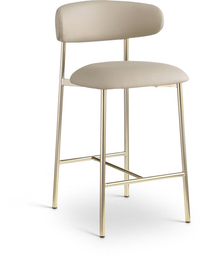 Meridian Furniture - Lupita Taupe Vegan Leather Counter Stool (Set of 2) - 995Taupe-C veiw 1
