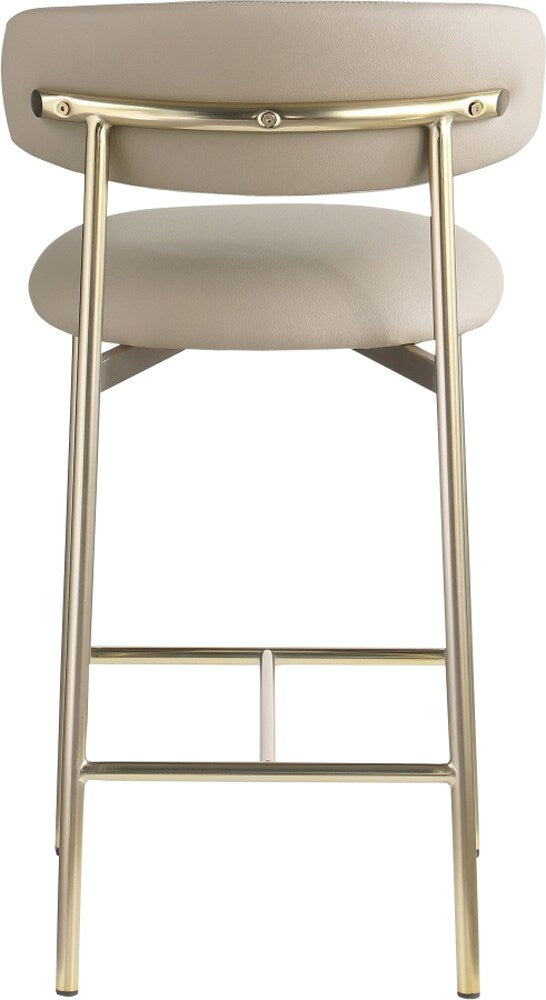Meridian Furniture - Lupita Taupe Vegan Leather Counter Stool (Set of 2) - 995Taupe-C veiw 4