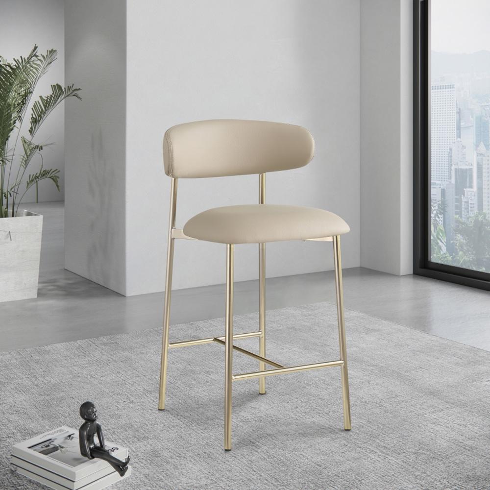 Meridian Furniture - Lupita Taupe Vegan Leather Counter Stool (Set of 2) - 995Taupe-C veiw 6