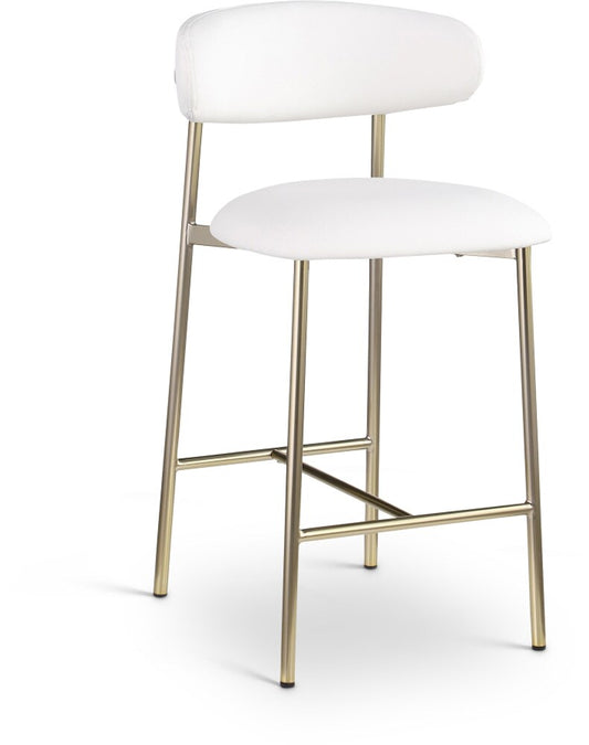 Meridian Furniture - Lupita White Vegan Leather Counter Stool (Set of 2) - 995White-C veiw 1