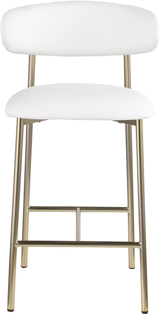 Meridian Furniture - Lupita White Vegan Leather Counter Stool (Set of 2) - 995White-C veiw 2