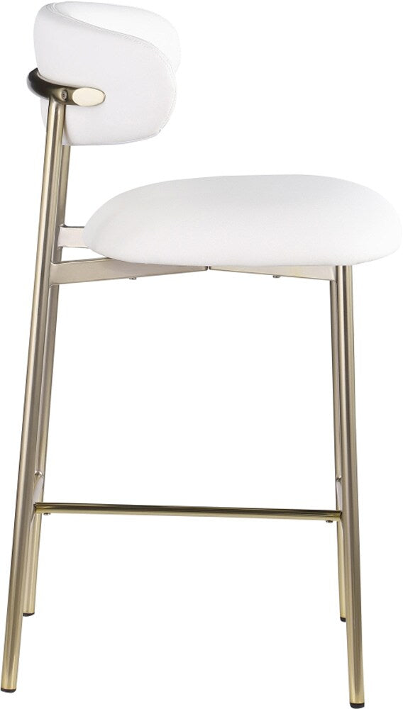 Meridian Furniture - Lupita White Vegan Leather Counter Stool (Set of 2) - 995White-C veiw 3