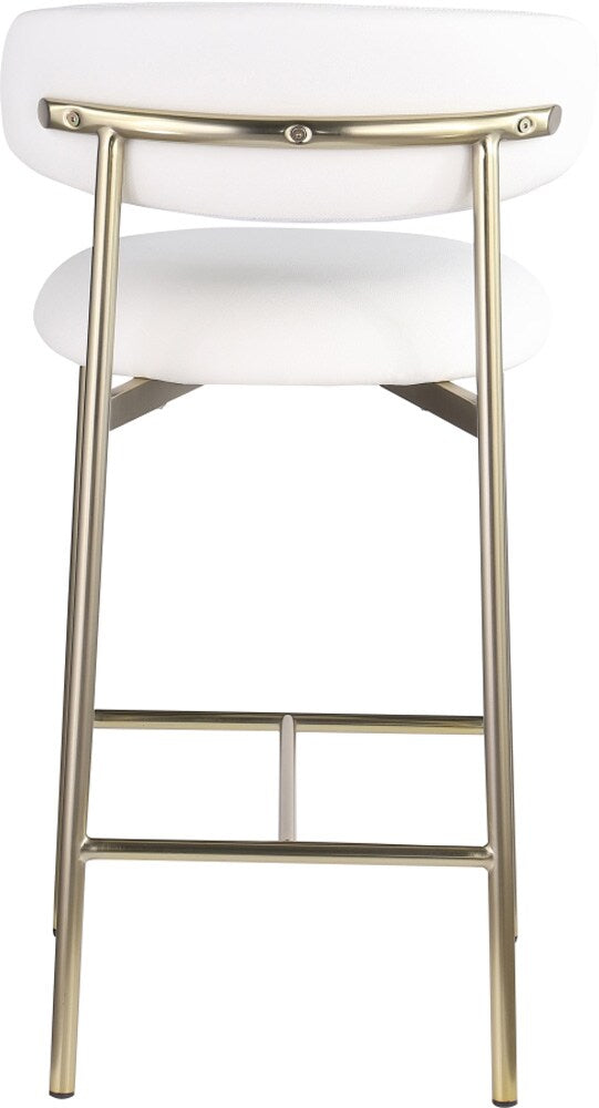 Meridian Furniture - Lupita White Vegan Leather Counter Stool (Set of 2) - 995White-C veiw 4