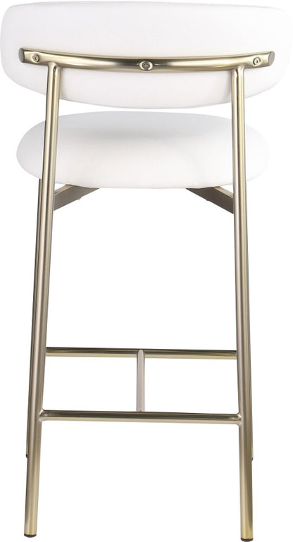 Meridian Furniture - Lupita White Vegan Leather Counter Stool (Set of 2) - 995White-C veiw 4