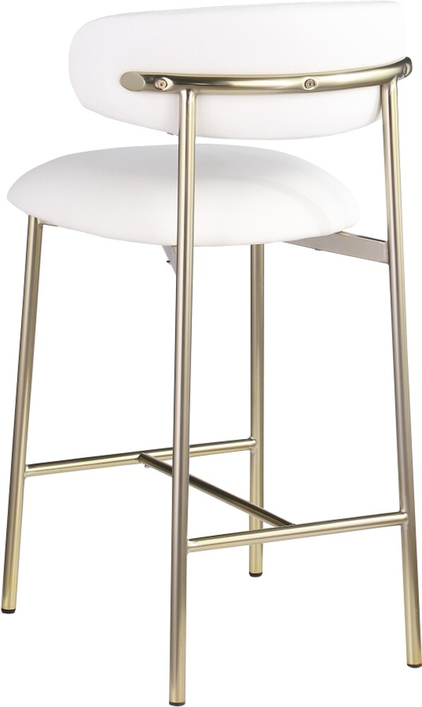 Meridian Furniture - Lupita White Vegan Leather Counter Stool (Set of 2) - 995White-C veiw 5
