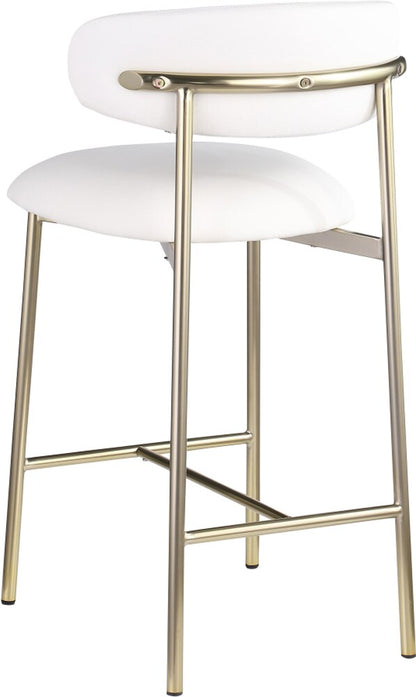 Meridian Furniture - Lupita White Vegan Leather Counter Stool (Set of 2) - 995White-C veiw 5