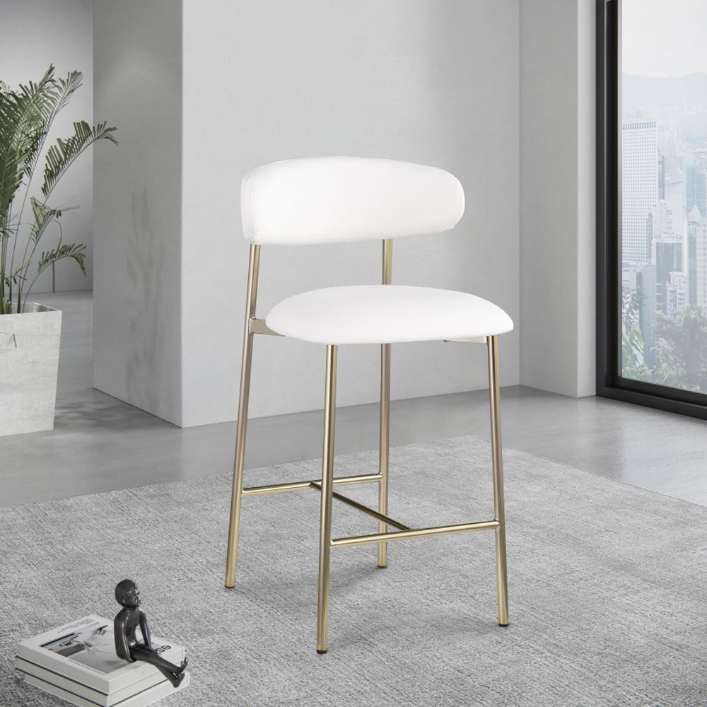 Meridian Furniture - Lupita White Vegan Leather Counter Stool (Set of 2) - 995White-C veiw 6
