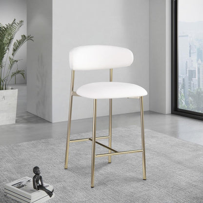 Meridian Furniture - Lupita White Vegan Leather Counter Stool (Set of 2) - 995White-C veiw 6