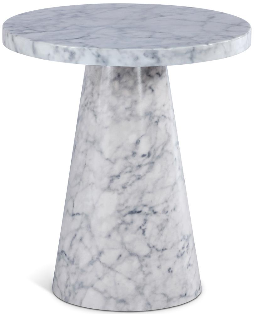 Meridian Furniture - Omni White Faux Marble End Table - 274-ET veiw 1