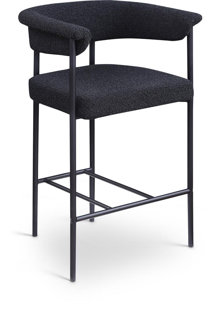 Meridian Furniture - Malin Black Boucle Fabric Counter Stool (Set of 2) - 412Black-C veiw 1