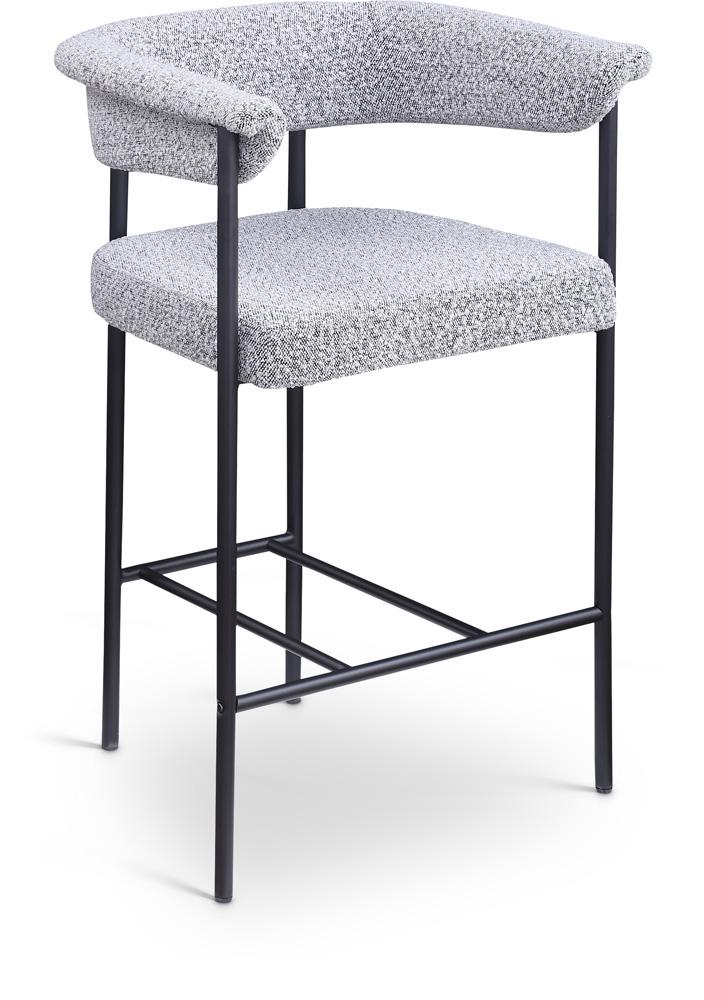 Meridian Furniture - Malin Grey Boucle Fabric Counter Stool (Set of 2) - 412Grey-C veiw 1