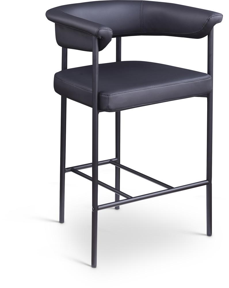 Meridian Furniture - Malin Black Vegan Leather Counter Stool (Set of 2) - 428Black-C veiw 1