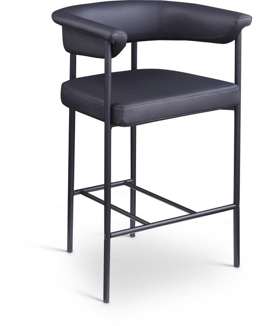 Meridian Furniture - Malin Black Vegan Leather Counter Stool (Set of 2) - 428Black-C veiw 1