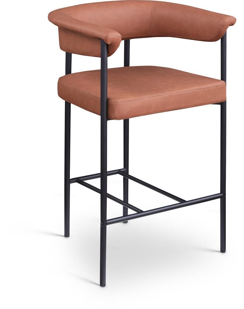 Meridian Furniture - Malin Cognac Vegan Leather Counter Stool (Set of 2) - 428Cognac-C veiw 1