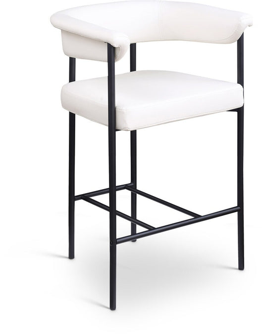 Meridian Furniture - Malin Cream Vegan Leather Counter Stool (Set of 2) - 428Cream-C veiw 1
