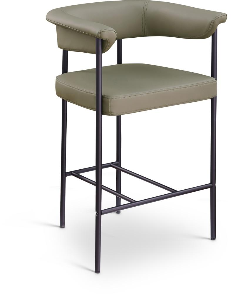 Meridian Furniture - Malin Olive Vegan Leather Counter Stool (Set of 2) - 428Olive-C veiw 1