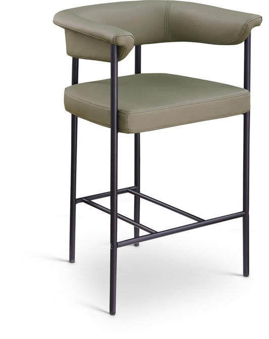 Meridian Furniture - Malin Olive Vegan Leather Counter Stool (Set of 2) - 428Olive-C veiw 1