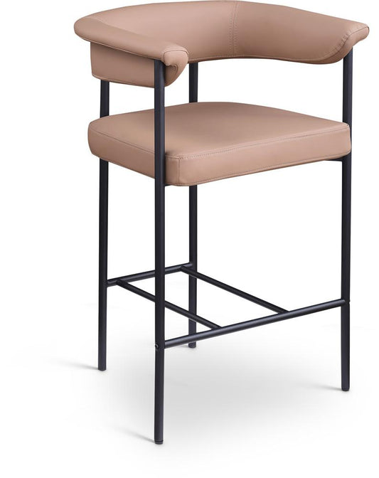 Meridian Furniture - Malin Tan Vegan Leather Counter Stool (Set of 2) - 428Tan-C veiw 1