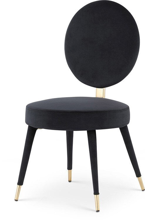 Meridian Furniture - Brandy Black Velvet Dining Chair (Set of 2) - 580Black-C veiw 1