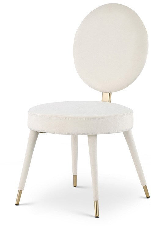 Meridian Furniture - Brandy Cream Velvet Dining Chair (Set of 2) - 580Cream-C veiw 1