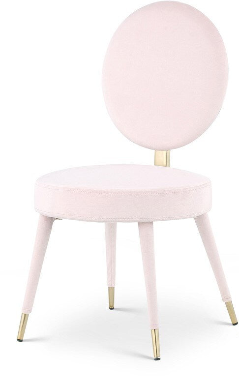 Meridian Furniture - Brandy Pink Velvet Dining Chair (Set of 2) - 580Pink-C veiw 1