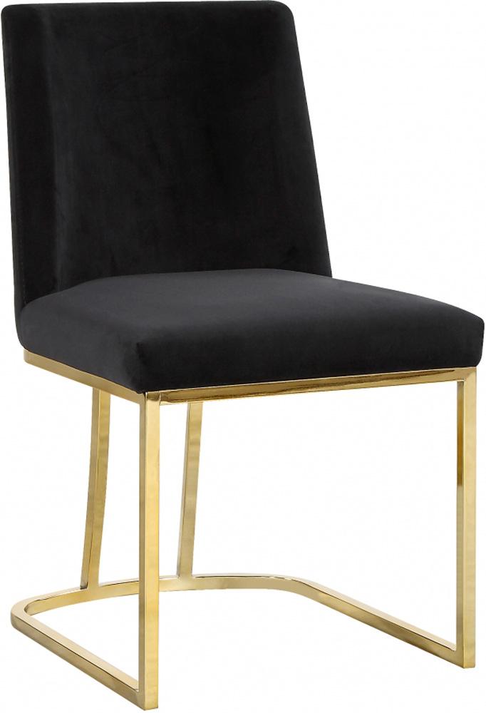Meridian Furniture - Heidi Black Velvet Dining Chair (Set of 2) - 776Black-C veiw 1