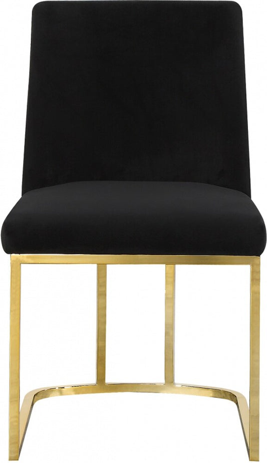 Meridian Furniture - Heidi Black Velvet Dining Chair (Set of 2) - 776Black-C veiw 3