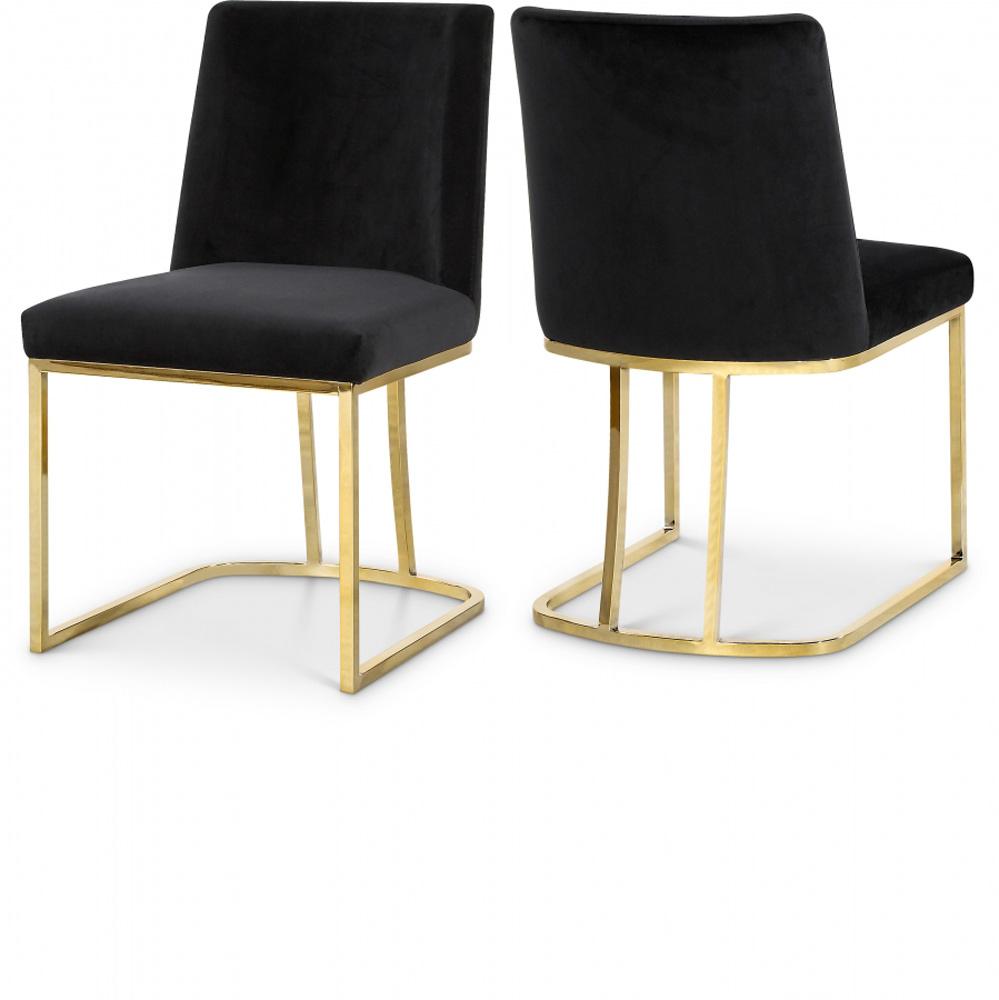 Meridian Furniture - Heidi Black Velvet Dining Chair (Set of 2) - 776Black-C veiw 4
