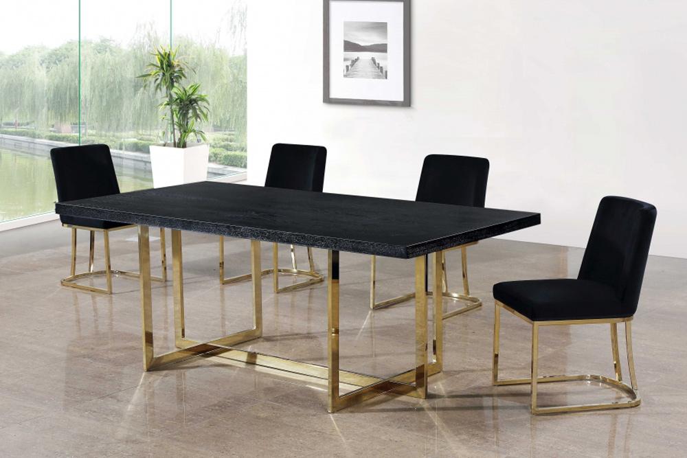 Meridian Furniture - Heidi Black Velvet Dining Chair (Set of 2) - 776Black-C veiw 5