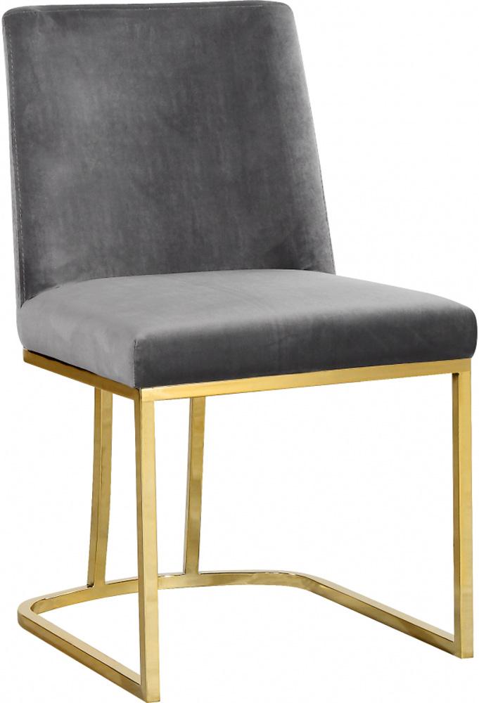 Meridian Furniture - Heidi Grey Velvet Dining Chair (Set of 2) - 776Grey-C veiw 1