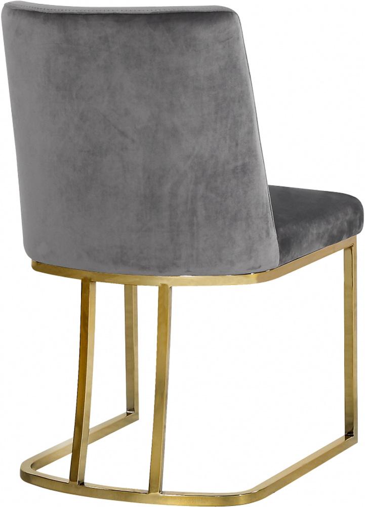 Meridian Furniture - Heidi Grey Velvet Dining Chair (Set of 2) - 776Grey-C veiw 2