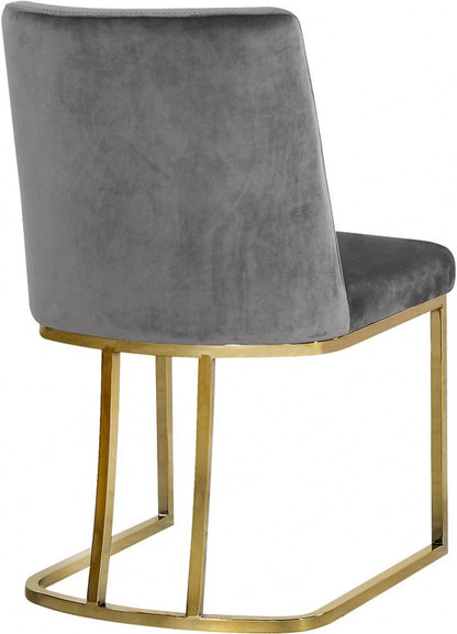 Meridian Furniture - Heidi Grey Velvet Dining Chair (Set of 2) - 776Grey-C veiw 2