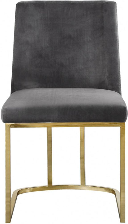 Meridian Furniture - Heidi Grey Velvet Dining Chair (Set of 2) - 776Grey-C veiw 3