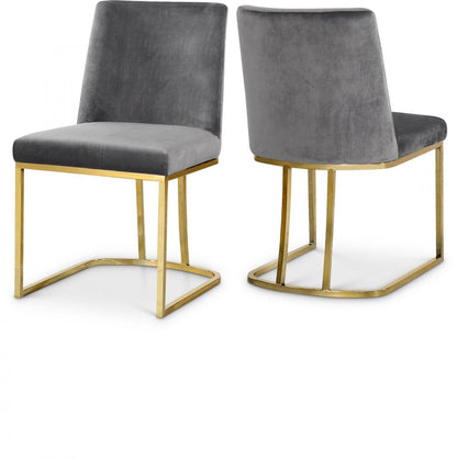 Meridian Furniture - Heidi Grey Velvet Dining Chair (Set of 2) - 776Grey-C veiw 4