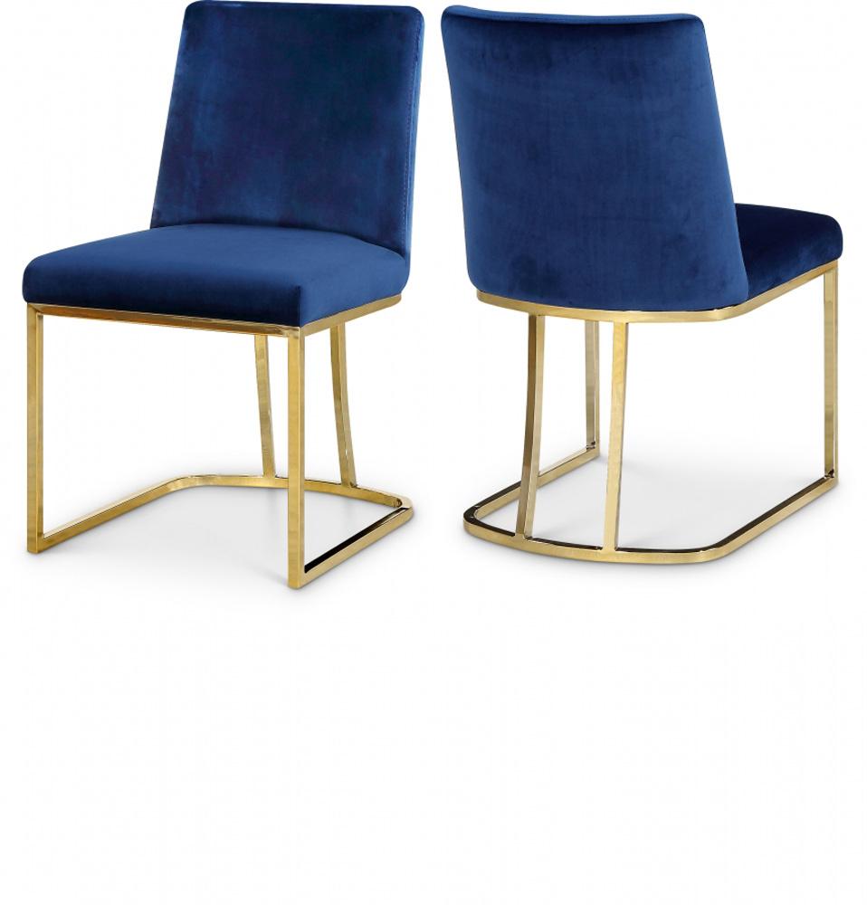 Meridian Furniture - Heidi Navy Velvet Dining Chair (Set of 2) - 776Navy-C veiw 4