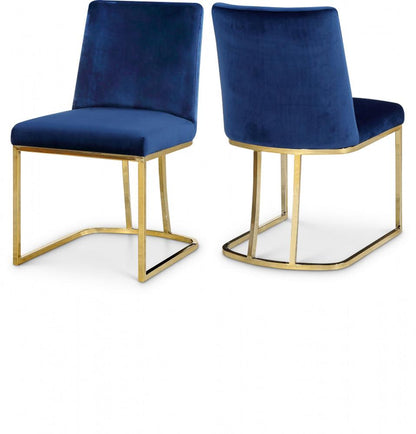 Meridian Furniture - Heidi Navy Velvet Dining Chair (Set of 2) - 776Navy-C veiw 4