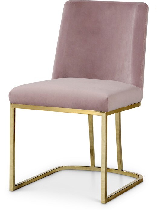 Meridian Furniture - Heidi Pink Velvet Dining Chair (Set of 2) - 776Pink-C veiw 1