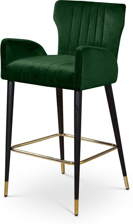 Meridian Furniture - Luxe Green Velvet Stool (Set of 2) - 792Green-C veiw 1
