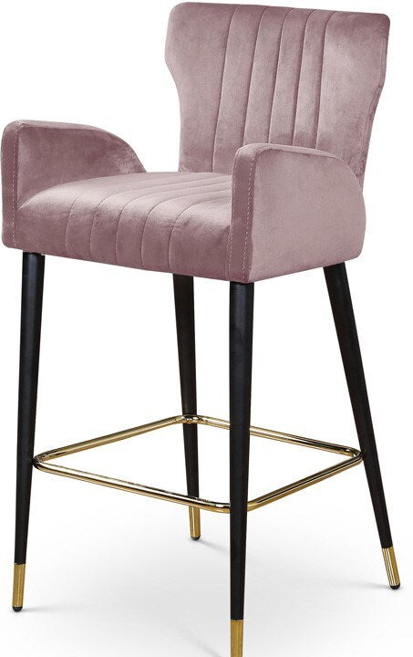 Meridian Furniture - Luxe Pink Velvet Stool (Set of 2) - 792Pink-C veiw 1