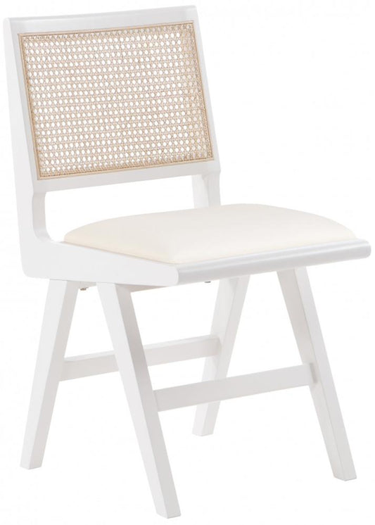 Meridian Furniture - Abby Cream Vegan Leather Dining Side Chair (Set of 2) - 897White-SC veiw 1