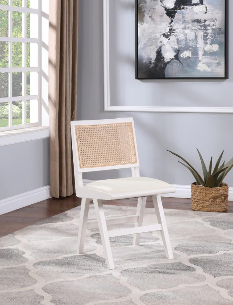 Meridian Furniture - Abby Cream Vegan Leather Dining Side Chair (Set of 2) - 897White-SC veiw 6