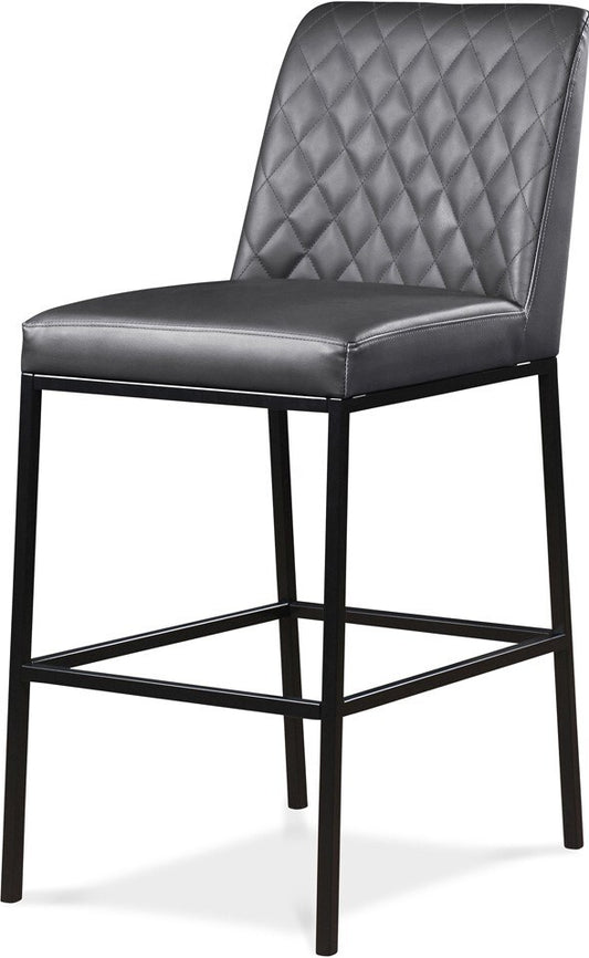 Meridian Furniture - Bryce Grey Vegan Leather Stool (Set of 2) - 919Grey-C veiw 1